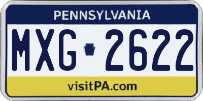 PA license plate MXG2622