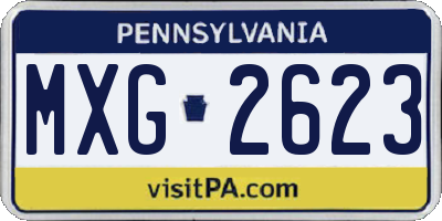 PA license plate MXG2623