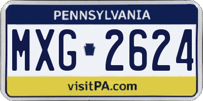 PA license plate MXG2624