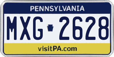 PA license plate MXG2628