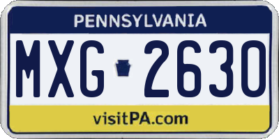 PA license plate MXG2630