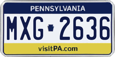 PA license plate MXG2636