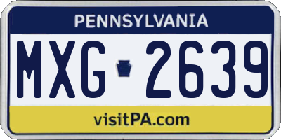 PA license plate MXG2639