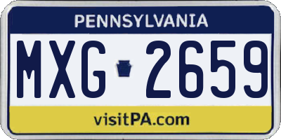 PA license plate MXG2659