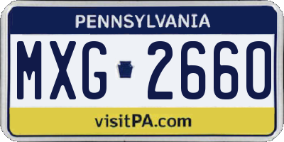 PA license plate MXG2660