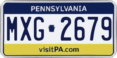 PA license plate MXG2679