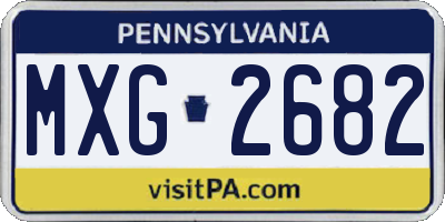 PA license plate MXG2682