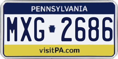 PA license plate MXG2686