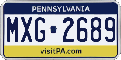 PA license plate MXG2689