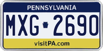 PA license plate MXG2690