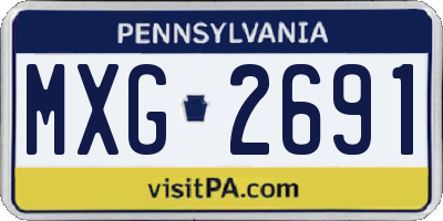 PA license plate MXG2691
