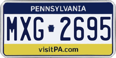 PA license plate MXG2695