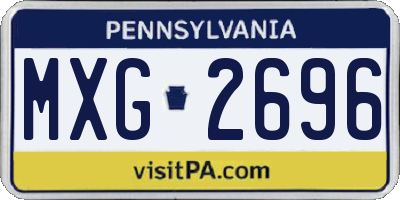 PA license plate MXG2696