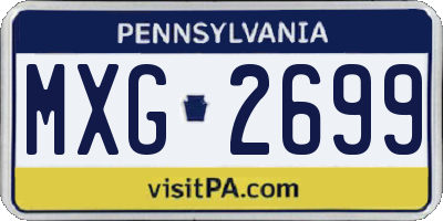 PA license plate MXG2699