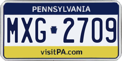 PA license plate MXG2709