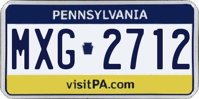 PA license plate MXG2712