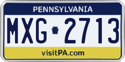 PA license plate MXG2713