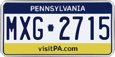 PA license plate MXG2715