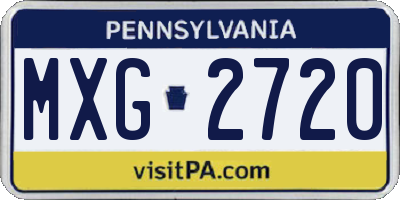 PA license plate MXG2720