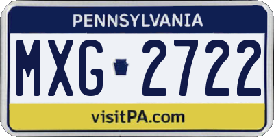 PA license plate MXG2722
