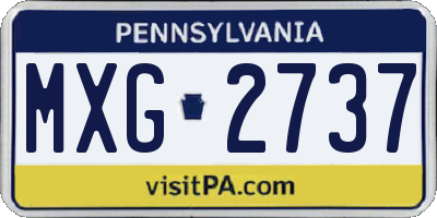 PA license plate MXG2737