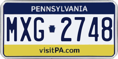 PA license plate MXG2748