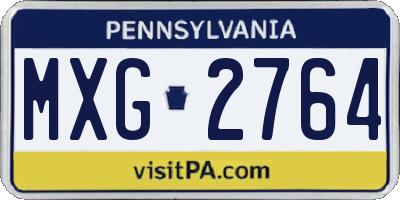 PA license plate MXG2764
