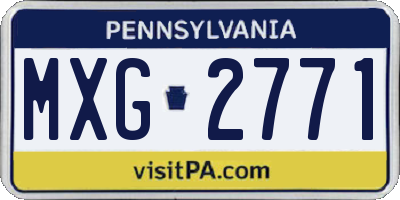 PA license plate MXG2771