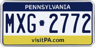 PA license plate MXG2772