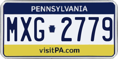 PA license plate MXG2779