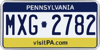 PA license plate MXG2782