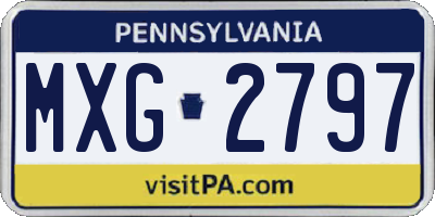 PA license plate MXG2797