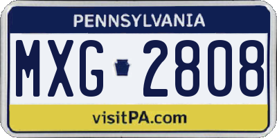 PA license plate MXG2808