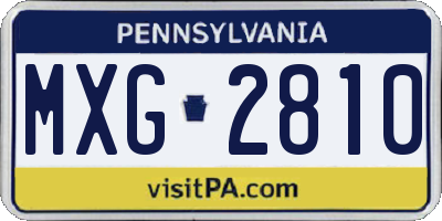 PA license plate MXG2810