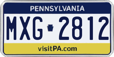 PA license plate MXG2812