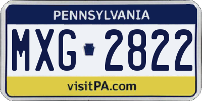 PA license plate MXG2822