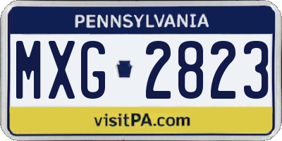 PA license plate MXG2823