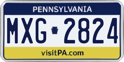 PA license plate MXG2824
