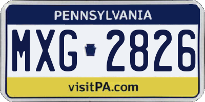 PA license plate MXG2826