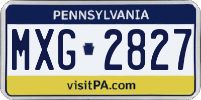 PA license plate MXG2827