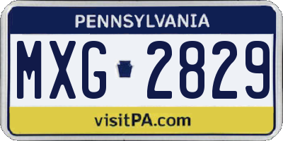 PA license plate MXG2829