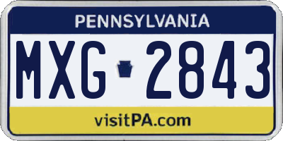 PA license plate MXG2843