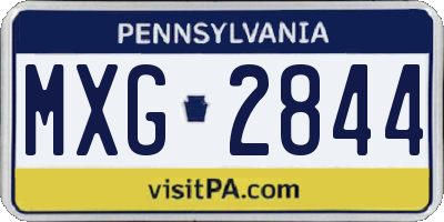 PA license plate MXG2844