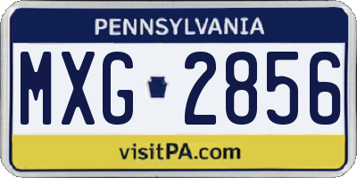 PA license plate MXG2856