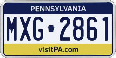 PA license plate MXG2861