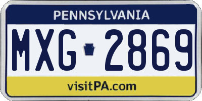 PA license plate MXG2869