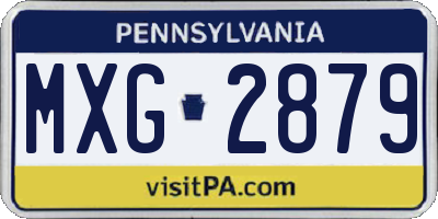 PA license plate MXG2879