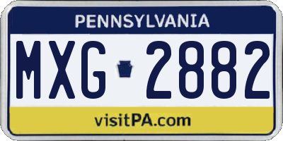 PA license plate MXG2882