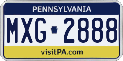 PA license plate MXG2888