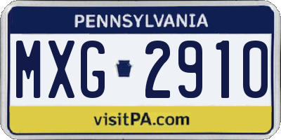 PA license plate MXG2910